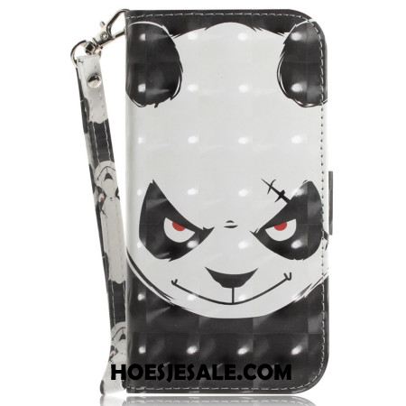 Bescherming Hoesje iPhone 16 Pro Boze Panda Met Riem