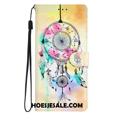 Bescherming Hoesje iPhone 16 Pro Max Aquarel Dromenvanger Met Riem