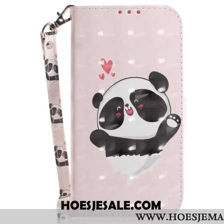 Bescherming Hoesje iPhone 16 Pro Panda Love Met Riempje