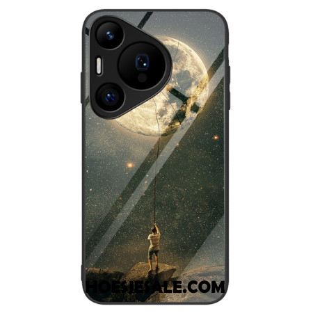 Case Hoesje Huawei Pura 70 Pro Telefoonhoesje Maanpatroon Van Gehard Glas