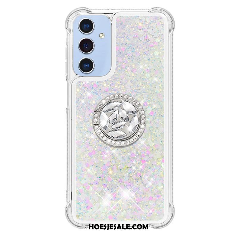 Case Hoesje Samsung Galaxy A15 5g Telefoonhoesje Steunring Met Vloeibare Glitter