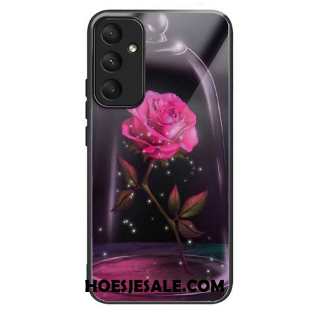 Case Hoesje Samsung Galaxy A55 5g Telefoonhoesje Roze Gehard Glas