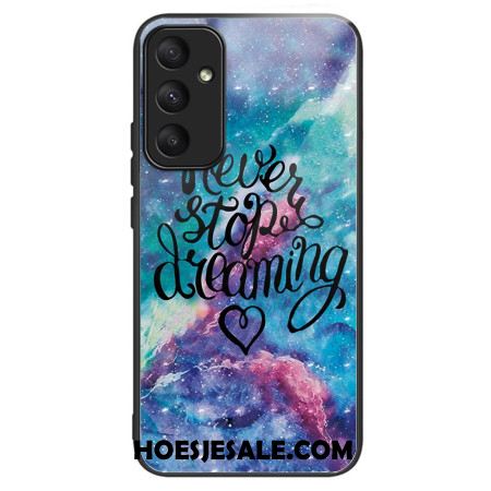 Case Hoesje Samsung Galaxy A55 5g Telefoonhoesje Stop Nooit Met Dromen Van Gehard Glas