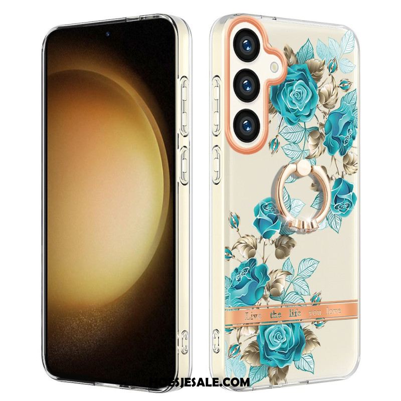 Case Hoesje Samsung Galaxy S24 Plus 5g Telefoonhoesje Ringhouder Met Bloemen