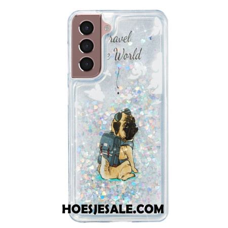 Case Hoesje Samsung Galaxy S24 Plus 5g Telefoonhoesje Vloeibare Glitterhond