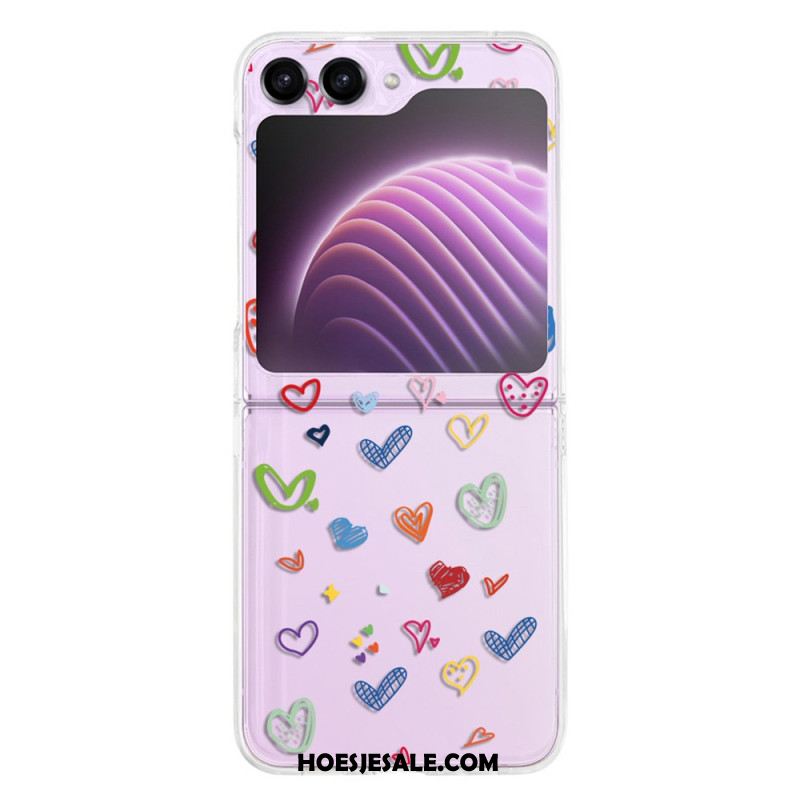 Case Hoesje Samsung Galaxy Z Flip 5 Telefoonhoesje Transparante Harten