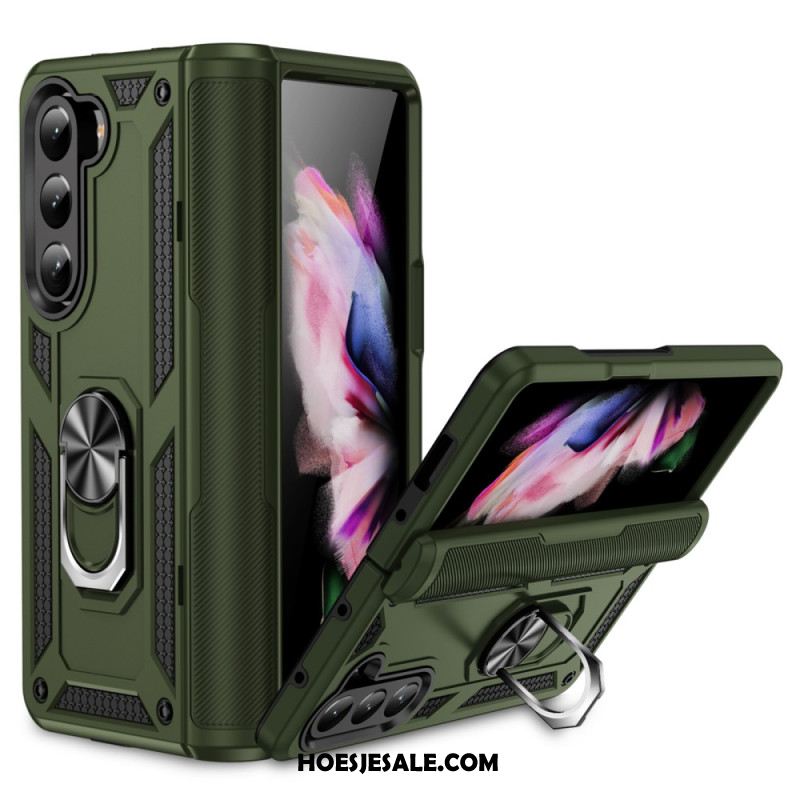 Case Hoesje Samsung Galaxy Z Fold 5 Telefoonhoesje Metalen Ring