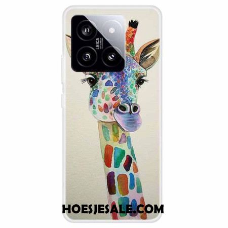 Case Hoesje Xiaomi 14 Telefoonhoesje Kleurrijke Giraffe