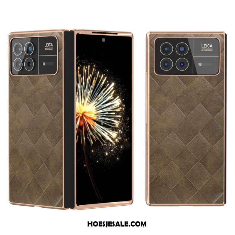 Case Hoesje Xiaomi Mix Fold 3 Telefoonhoesje Geweven Patroon