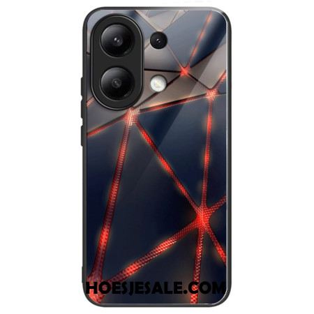 Case Hoesje Xiaomi Redmi Note 13 4g Telefoonhoesje Rode Driehoeken Van Gehard Glas