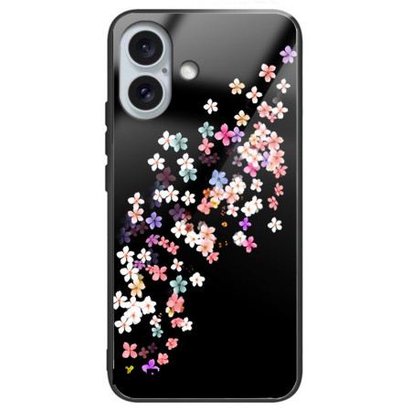 Case Hoesje iPhone 16 Plus Telefoonhoesje Bloemmotief Van Gehard Glas