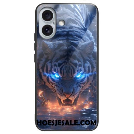 Case Hoesje iPhone 16 Plus Telefoonhoesje Tijgerbedrukt Gehard Glas