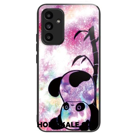 Cover Hoesje Samsung Galaxy A15 Telefoonhoesje Schattige Panda Van Gehard Glas