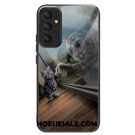 Cover Hoesje Samsung Galaxy A55 5g Telefoonhoesje Kattenspiegel Van Gehard Glas