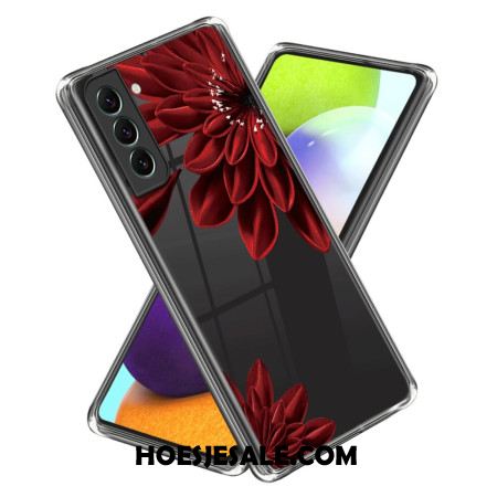 Cover Hoesje Samsung Galaxy S24 5g Telefoonhoesje Transparante Rode Bloem