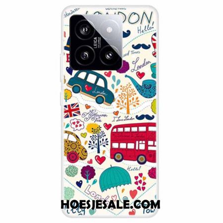 Cover Hoesje Xiaomi 14 Telefoonhoesje Rode Bus