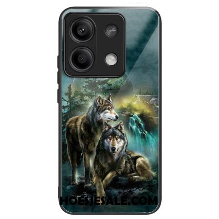 Cover Hoesje Xiaomi Redmi Note 13 5g Telefoonhoesje Wolfpatroon Van Gehard Glas