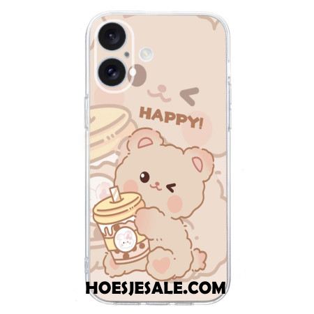 Cover Hoesje iPhone 16 Plus Telefoonhoesje Blije Beer