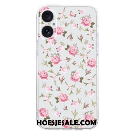 Cover Hoesje iPhone 16 Plus Telefoonhoesje Kleine Roze Bloemen