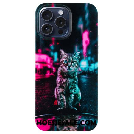 Cover Hoesje iPhone 16 Pro Max Telefoonhoesje Kat Bij Het Verkeerslicht