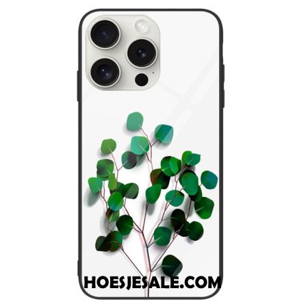 Cover Hoesje iPhone 16 Pro Telefoonhoesje Groene Bladeren Gehard Glas