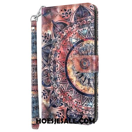 Flip Case Leren Samsung Galaxy A16 5g Kleurrijke Mandala Met Riempje