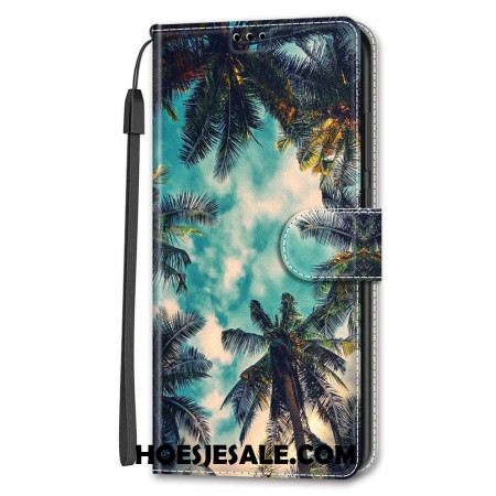 Flip Case Leren Samsung Galaxy S24 5g Kokospatroon Met Riempje