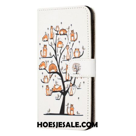 Flip Case Leren Samsung Galaxy S24 Fe Katten Aan De Sleutelboom