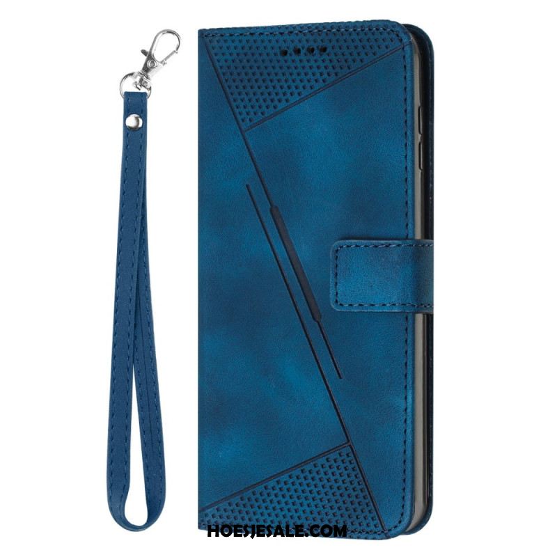 Flip Case Leren Sony Xperia 10 Vi Riemdriehoek