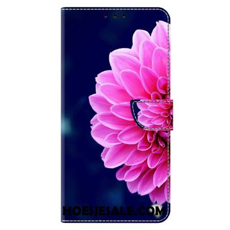 Flip Case Leren Xiaomi Redmi Note 13 5g Roze Bloem