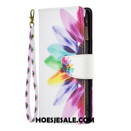 Flip Case Leren Xiaomi Redmi Note 13 Pro Plus 5g Portemonnee Met Aquarelbloemen