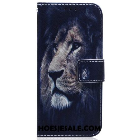 Flip Case Leren iPhone 16 Dromende Leeuw