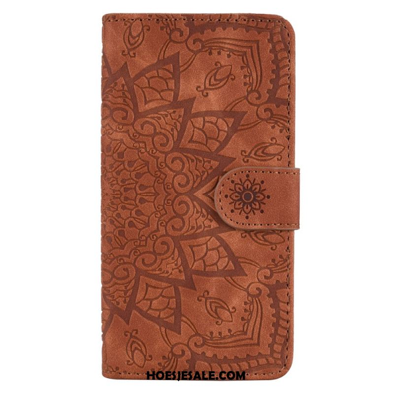 Flip Case Leren iPhone 16 Mandala Suède-effect