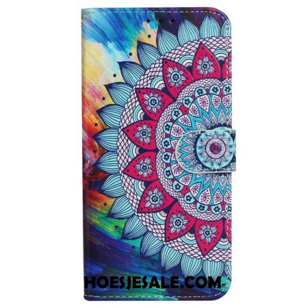 Flip Case Leren iPhone 16 Plus Mandala-bandpatroon