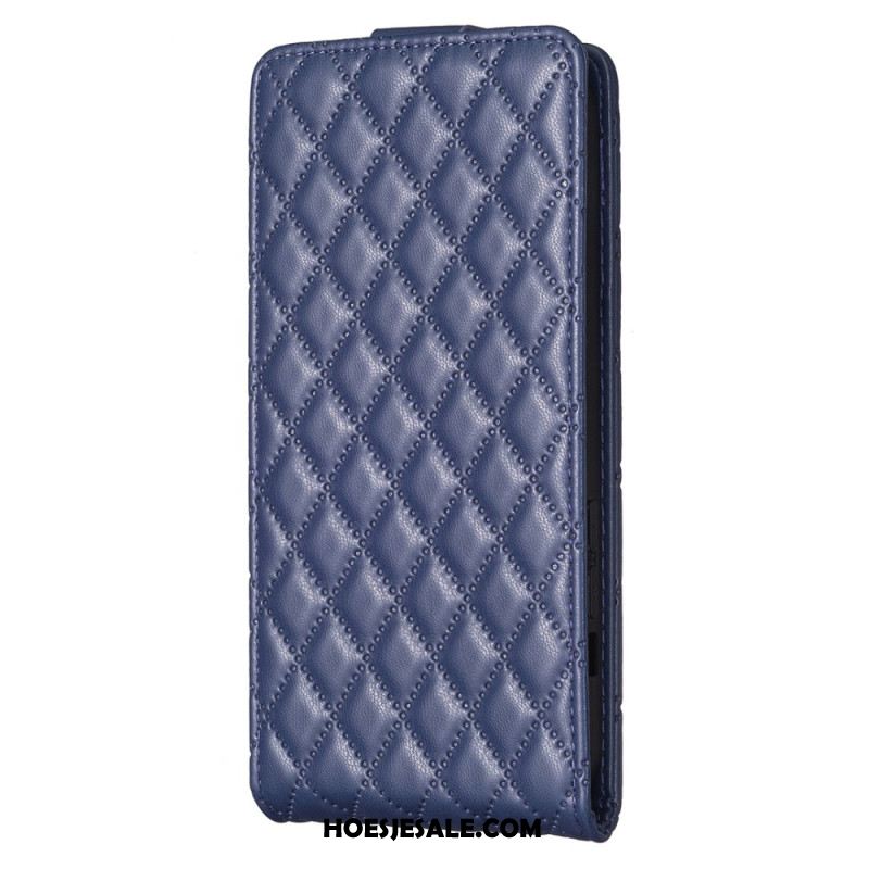 Flip Case Leren iPhone 16 Pro Gewatteerde Verticale Klep