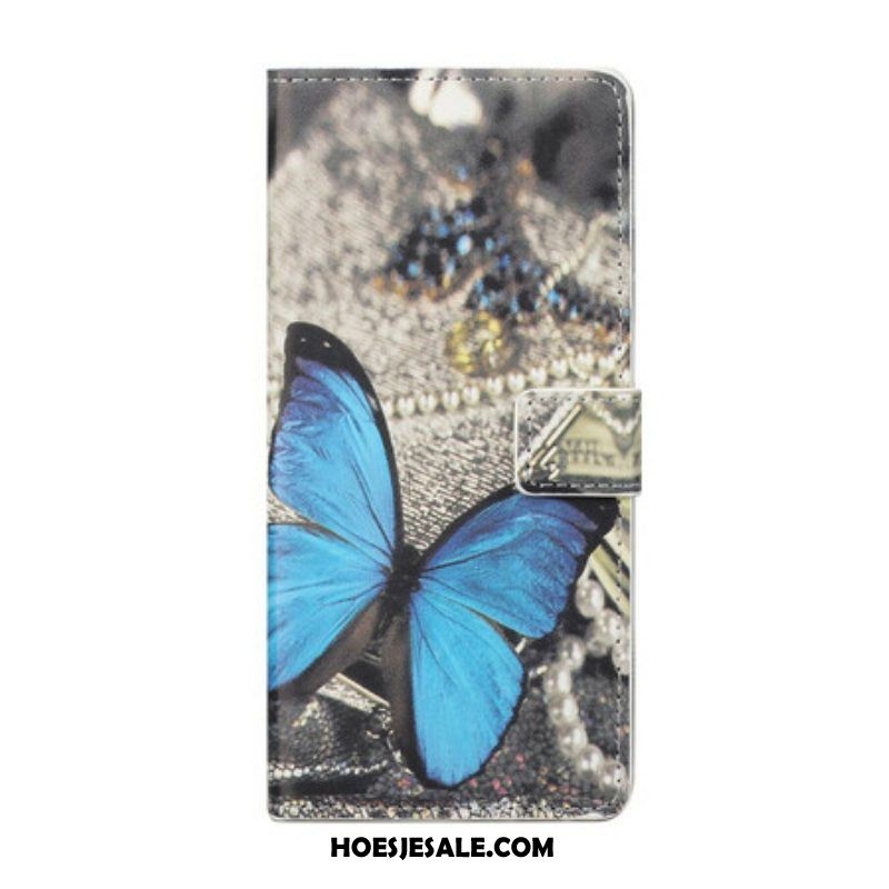 Flip Case voor iPhone 13 Pro Blauwe Vlinder