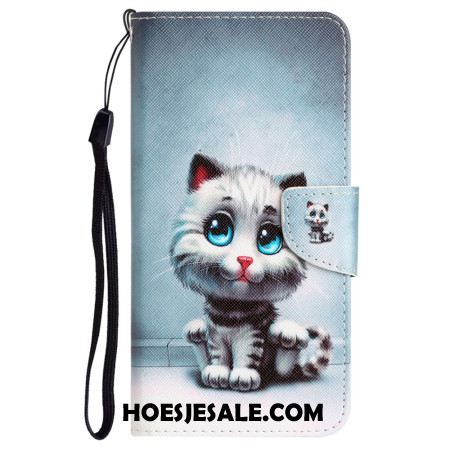 Folio-hoesje Samsung Galaxy A55 5g Blauwogige Kat Met Riem