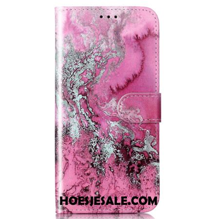 Folio-hoesje Samsung Galaxy S24 5g Roze Marmerpatroon