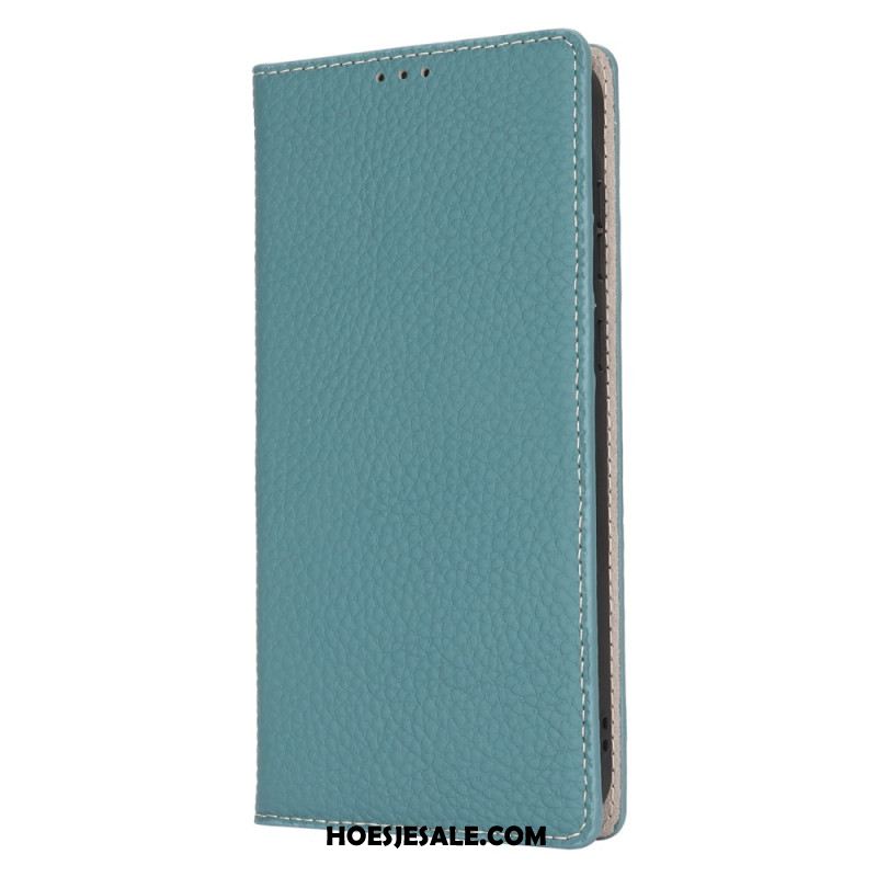 Folio-hoesje Samsung Galaxy S24 Fe Litchi-textuurleer Bescherming Hoesje