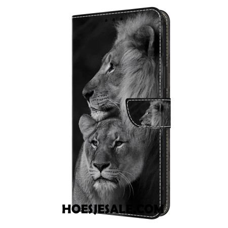 Folio-hoesje Xiaomi 14 Pro Telefoonhoesje Paar Leeuwen