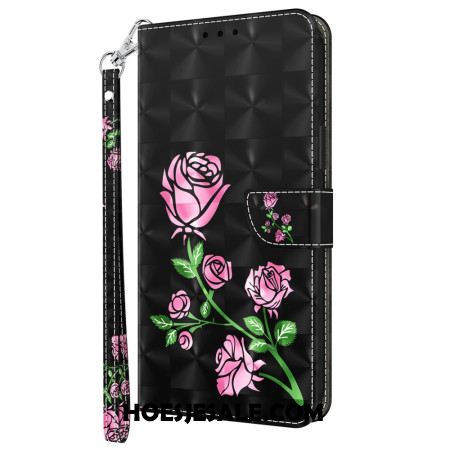 Folio-hoesje Xiaomi Redmi Note 13 4g Roze Bloemen Met Riem