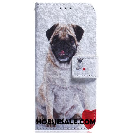 Folio-hoesje Xiaomi Redmi Note 13 Pro 4g Telefoonhoesje Mopshond Met Riem