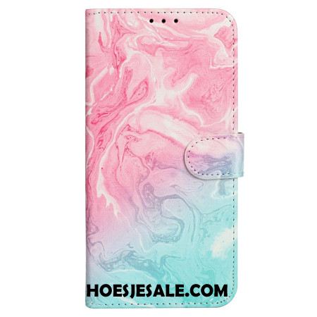 Folio-hoesje iPhone 16 Plus Telefoonhoesje Roze Groen Marmer