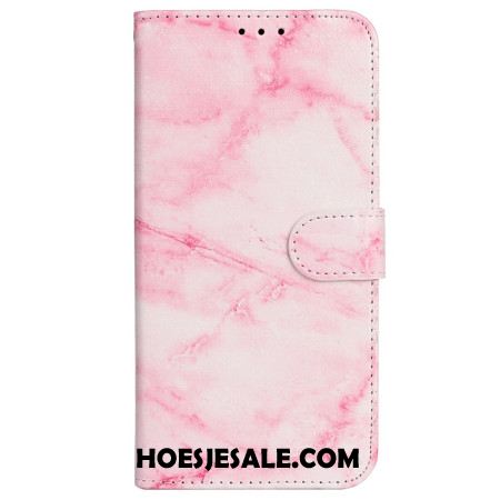 Folio-hoesje iPhone 16 Plus Telefoonhoesje Roze Marmerpatroon