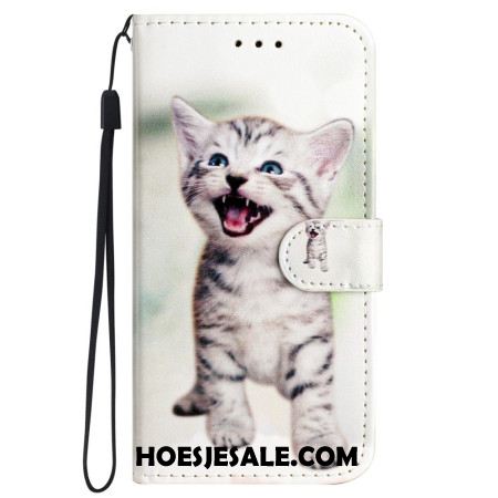 Folio-hoesje iPhone 16 Pro Kattenpatroon Met Riem