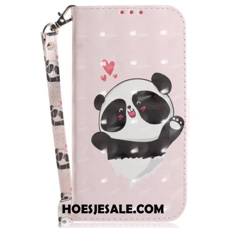 Folio-hoesje iPhone 16 Pro Max Panda Love Met Riempje