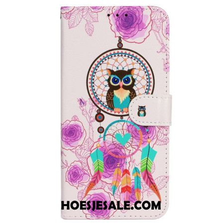 Folio-hoesje iPhone 16 Telefoonhoesje Uil Dromenvanger Met Riem