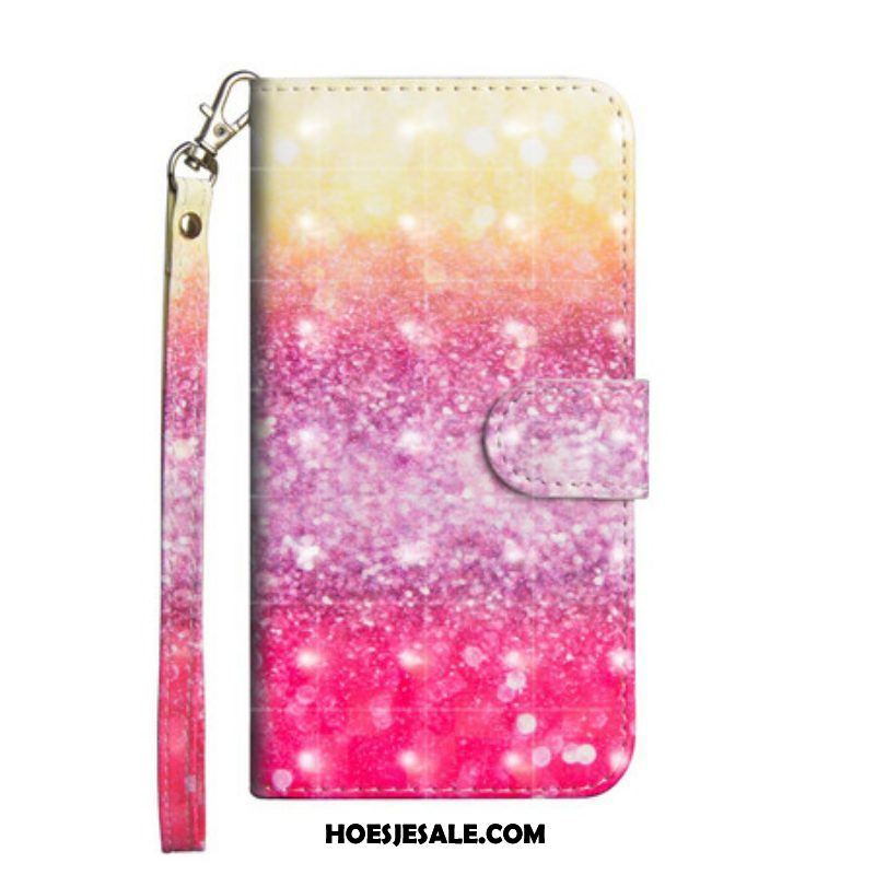 Folio-hoesje voor Samsung Galaxy A42 5G Magenta Glitterverloop