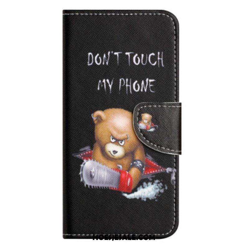 Folio-hoesje voor Xiaomi Redmi Note 12 5G Met Ketting Gevaarlijke Stringbeer