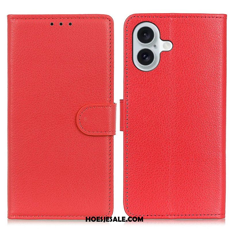 Hoesje Case iPhone 16 Plus Portemonnee Met Lychee-textuur